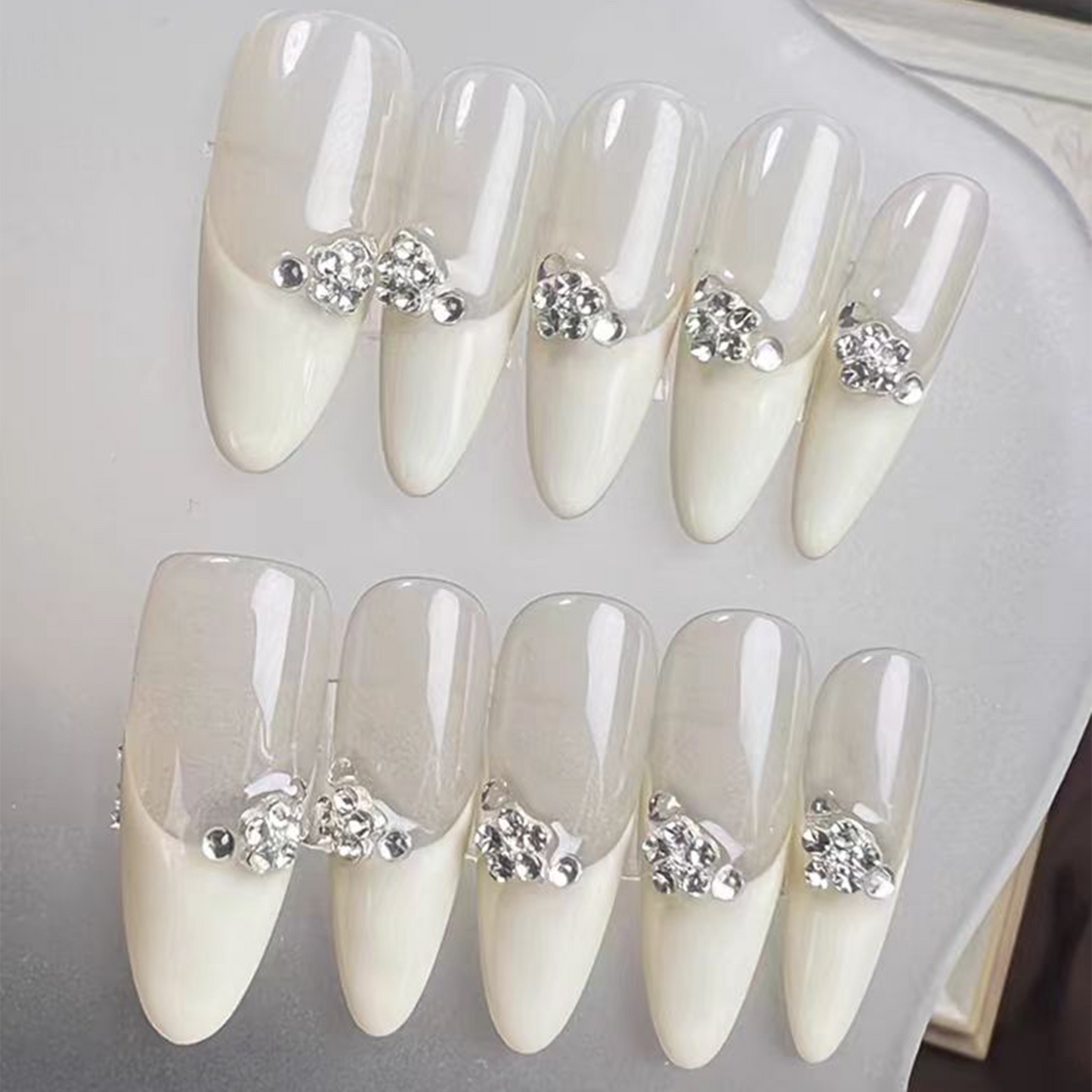 Graceful Temperament|French Stiletto Nail|Press On Nails