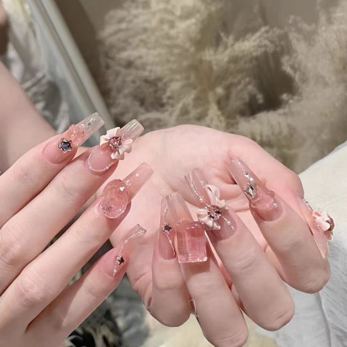 Pure Temptation|Heart Diamond Nail|Press On Nails