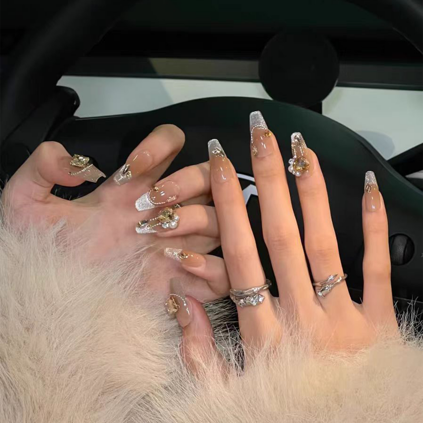 Luxury Lite Heiress|Brown Cat's Eye Nail|Press On Nails