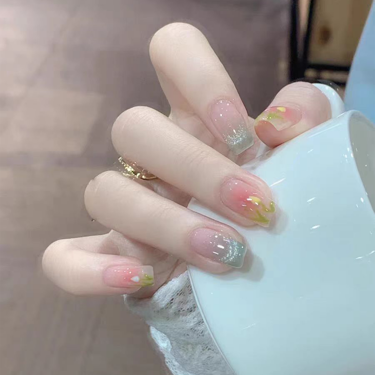 Tulip|Pink Cat Eye Nail|Press On Nails