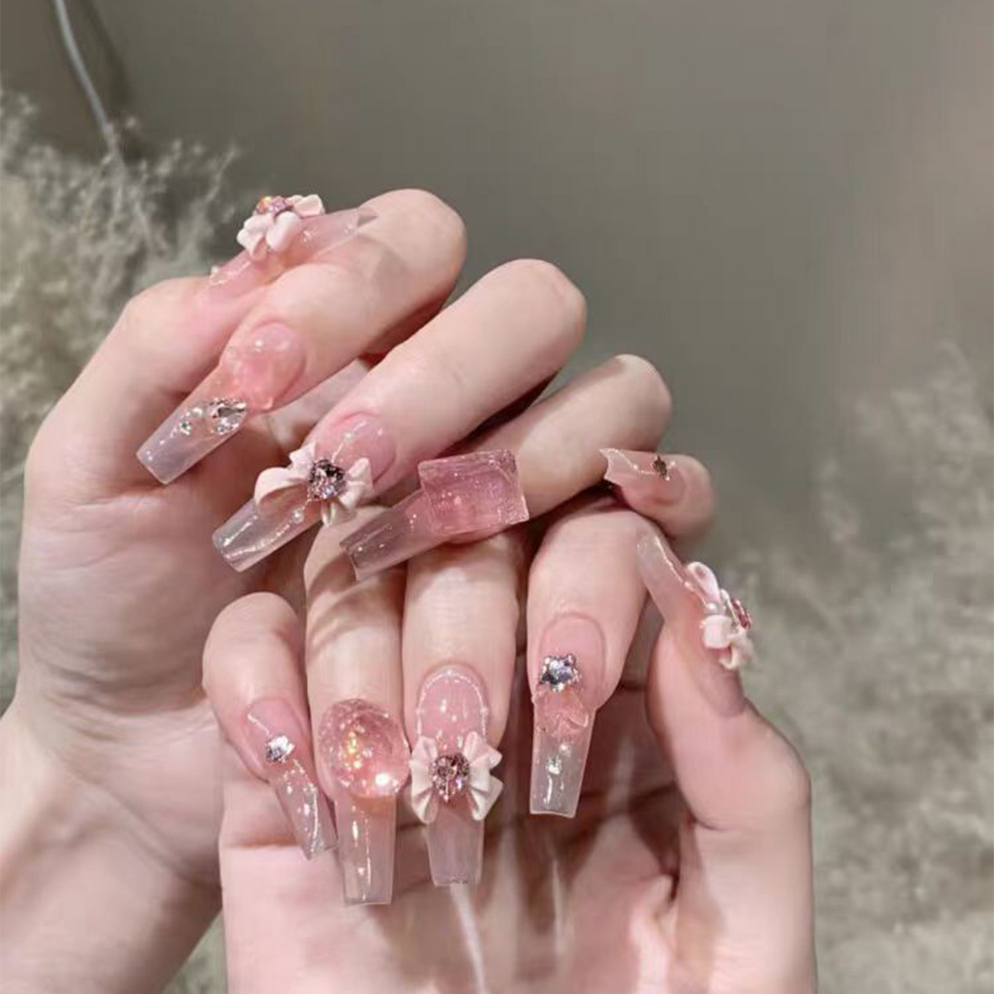 Pure Temptation|Heart Diamond Nail|Press On Nails