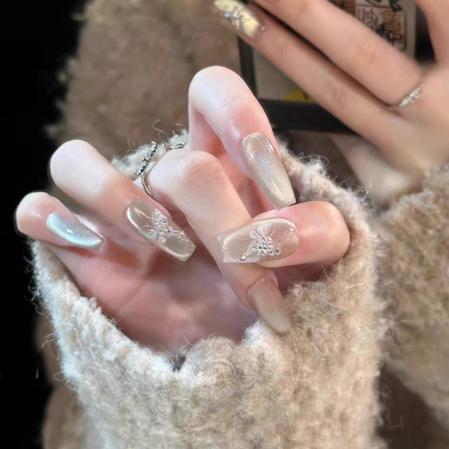 Cat Eye|Butterfly Diamond Nail|Press On Nails