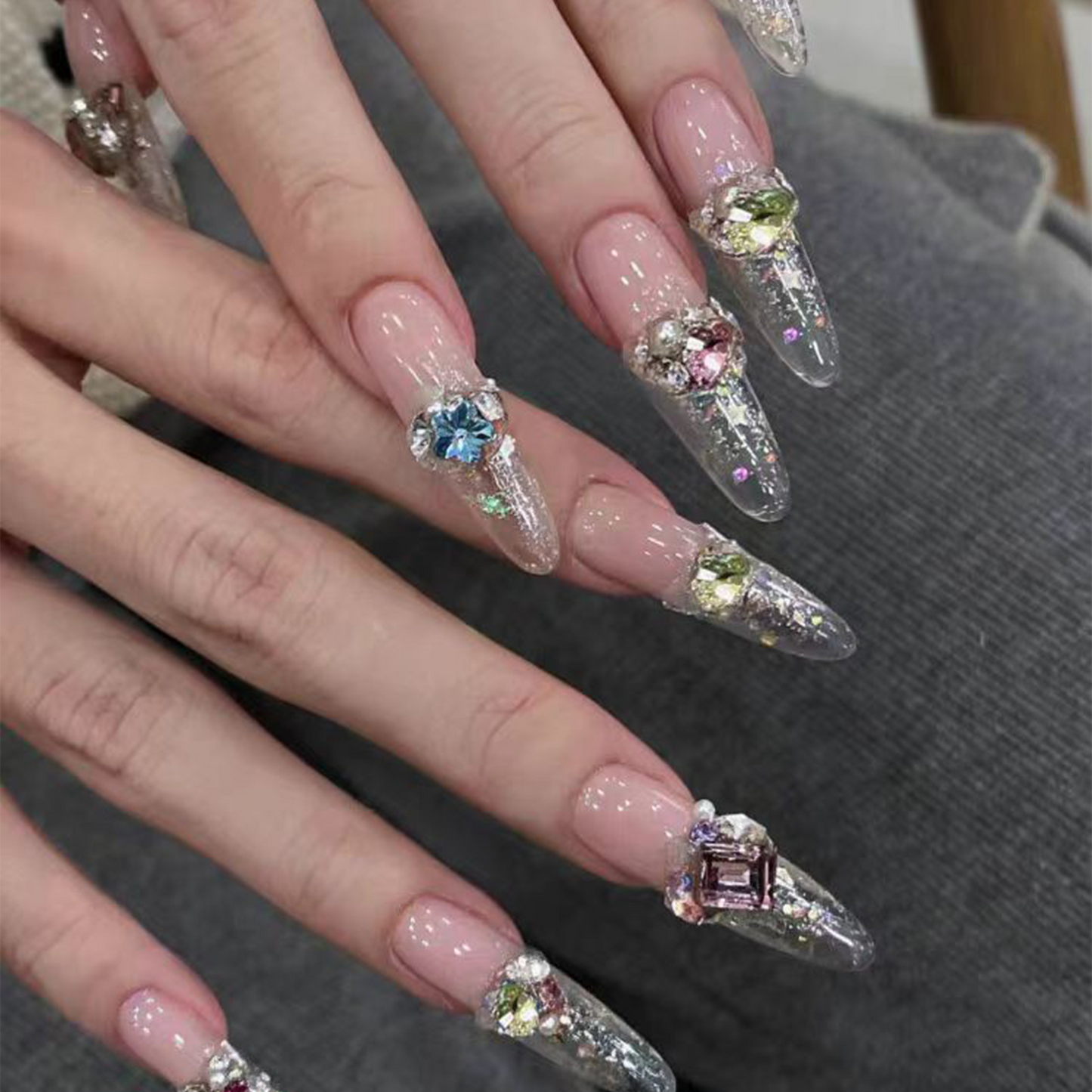 Candy Soda|Colorful Diamond Dopamine Nails|Press On Nails