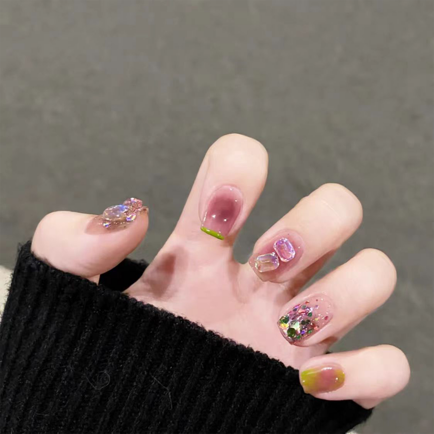 Juicy Grape|Ice Cube Diamond Nail|Press On Nails