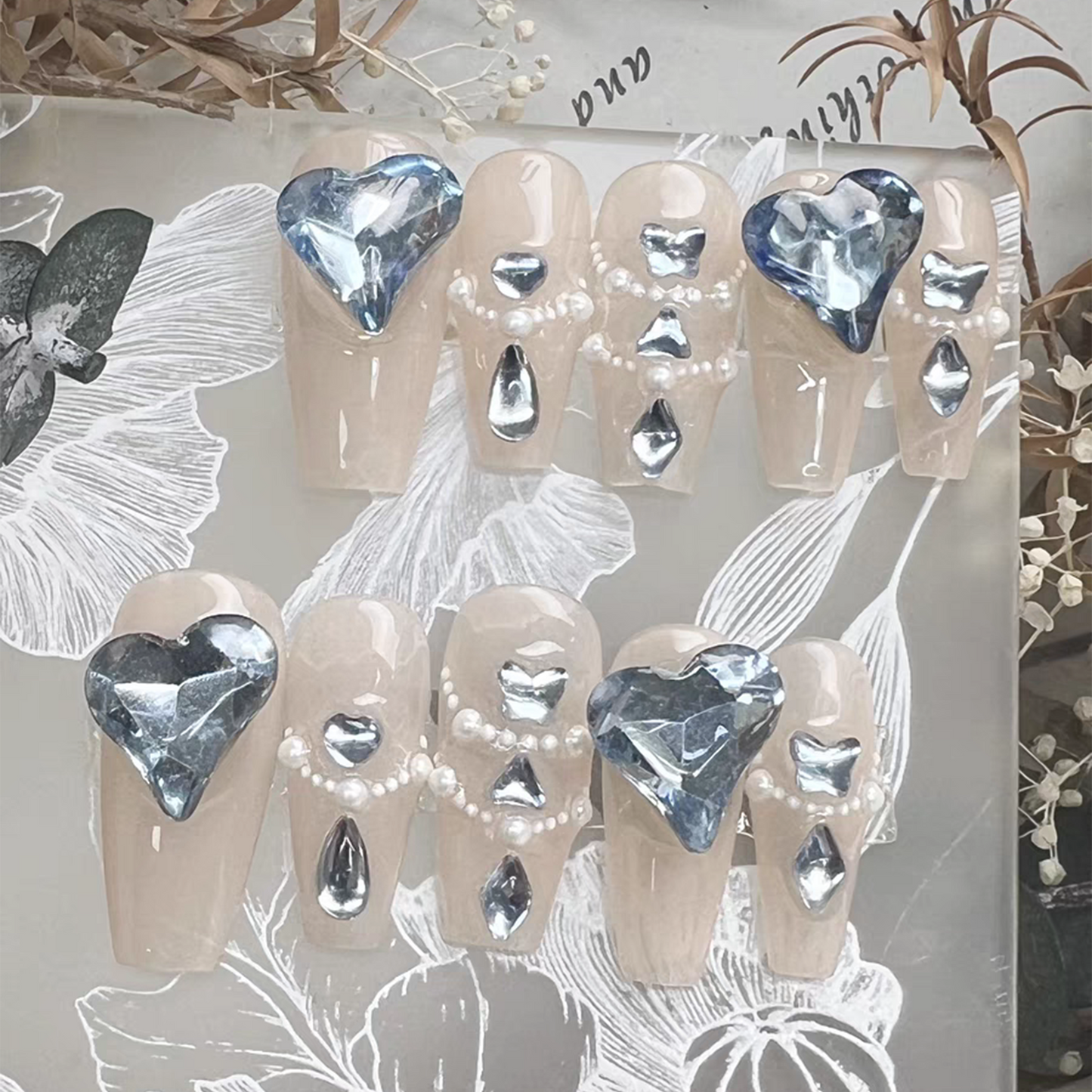 Tears of Blue|Blue Diamond Nail|Press On Nails