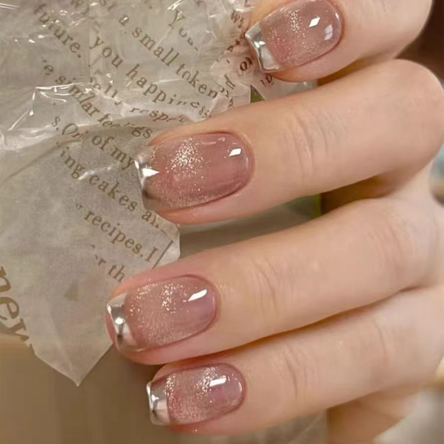 Undersea Moon|Crystal Cat's Eye Nail|Press On Nails