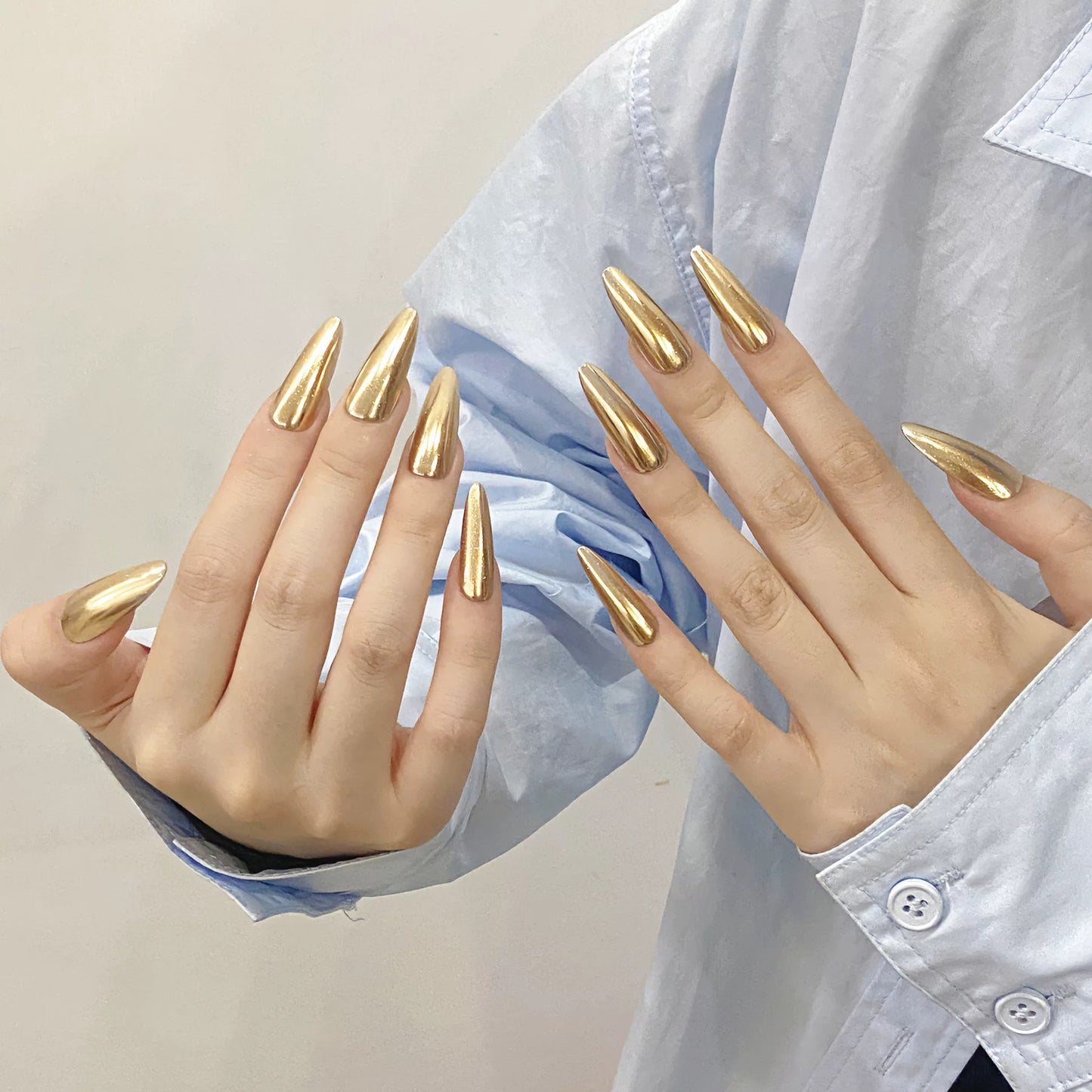 Mistress of Egypt|Almond Gold Nail|Press On Nails
