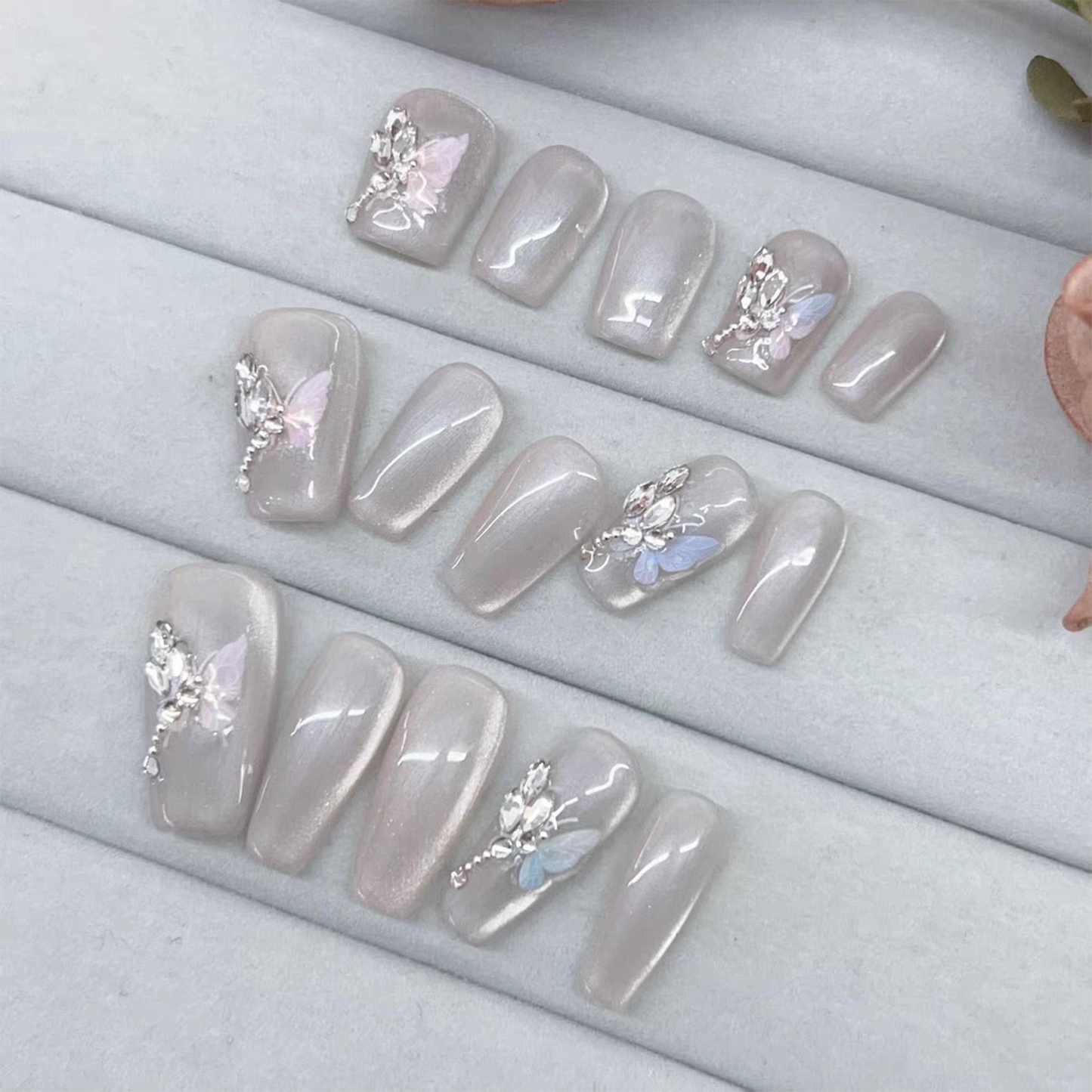Cat Eye|Butterfly Diamond Nail|Press On Nails
