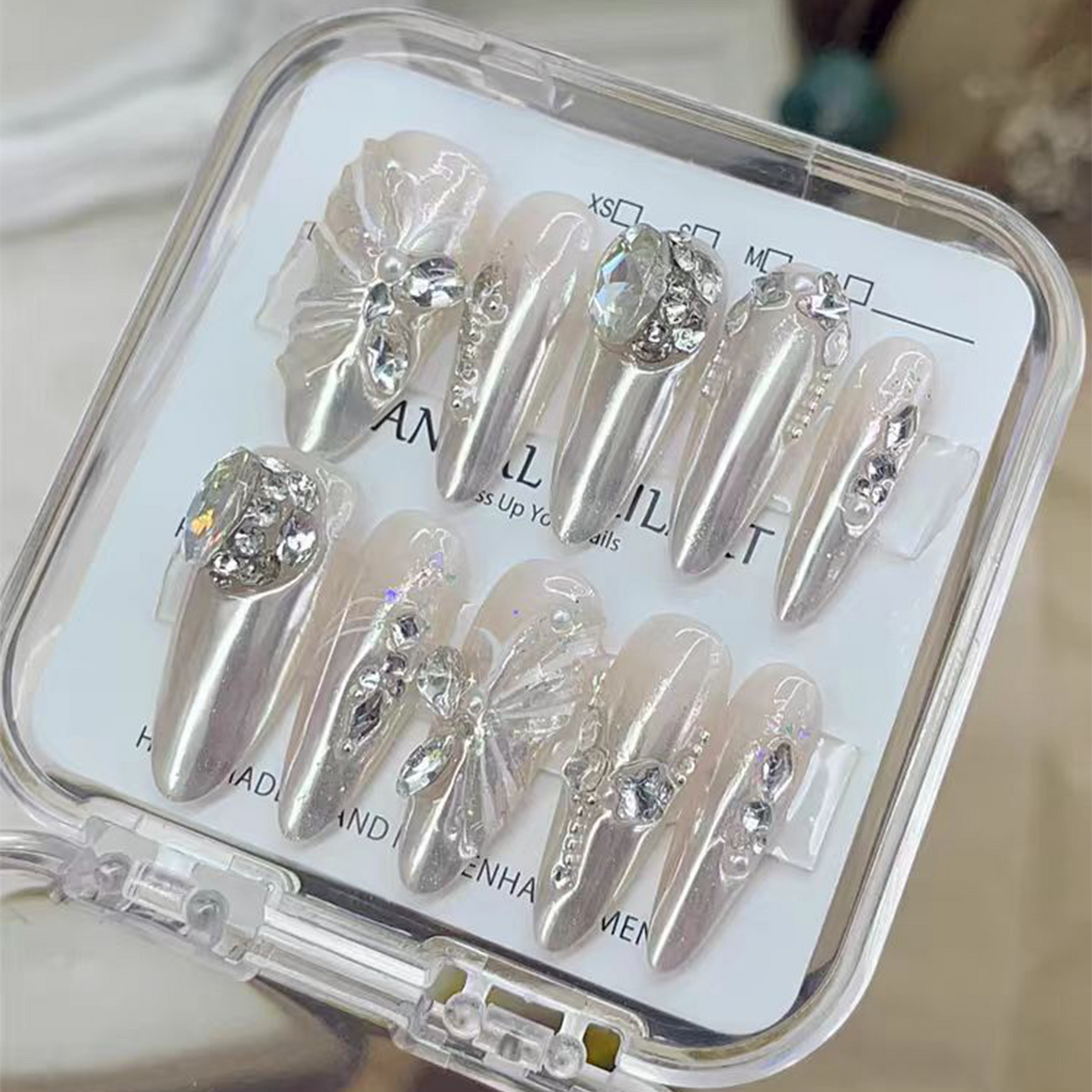 Frozen Butterfly|Dopamine Nail| Press On Nails