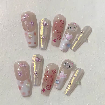 Dreamy First Love｜Cute Kitty Nail｜Press On Nails