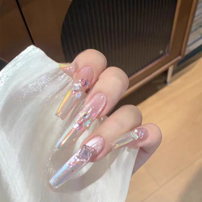 Fine Glitter｜Dopamine Cat's Eye Nail｜Press On Nails