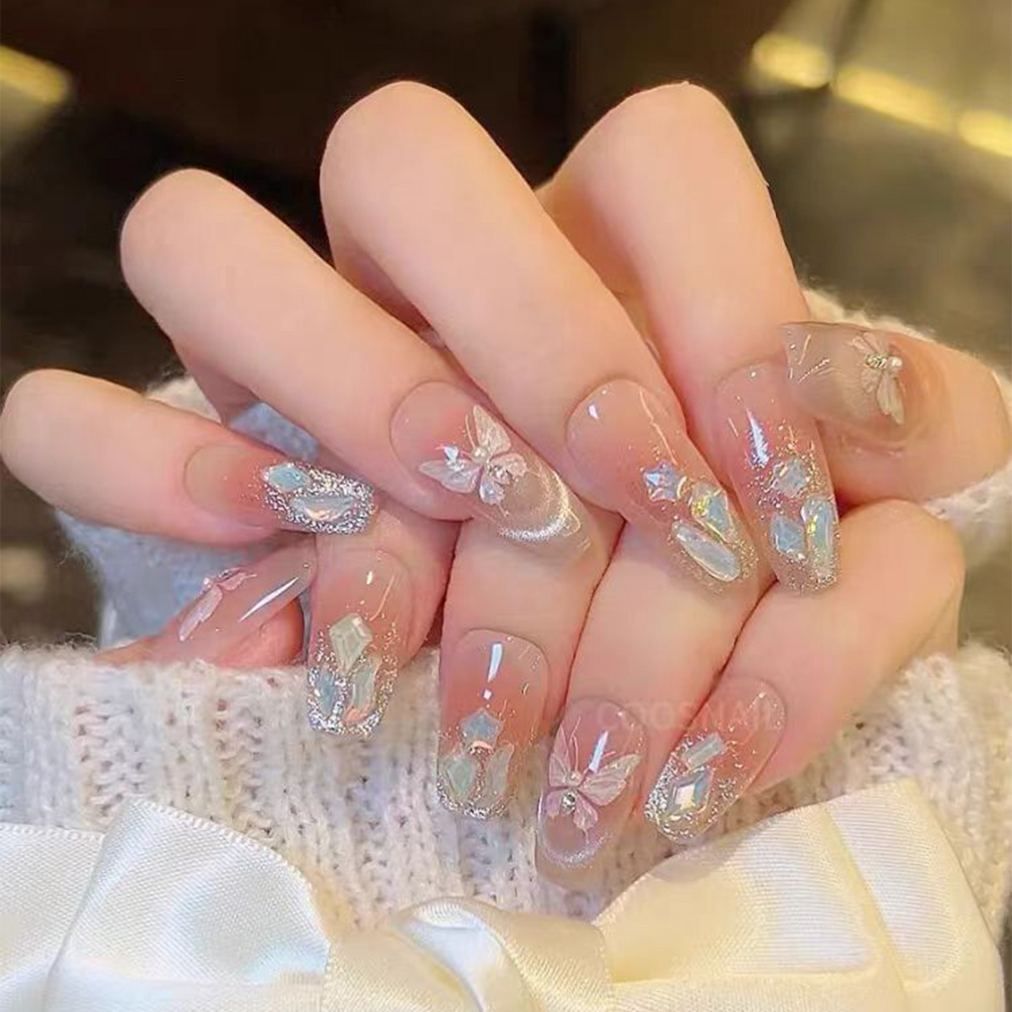 Dreamcatcher Maiden｜Color Diamond Butterfly Nail｜Press On Nails