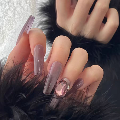 Frosted Violet｜Simple Purple Nail｜Press on Nails