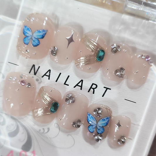 Dreamy Butterfly｜Spicy Chic Pink Nail｜Press On Nails