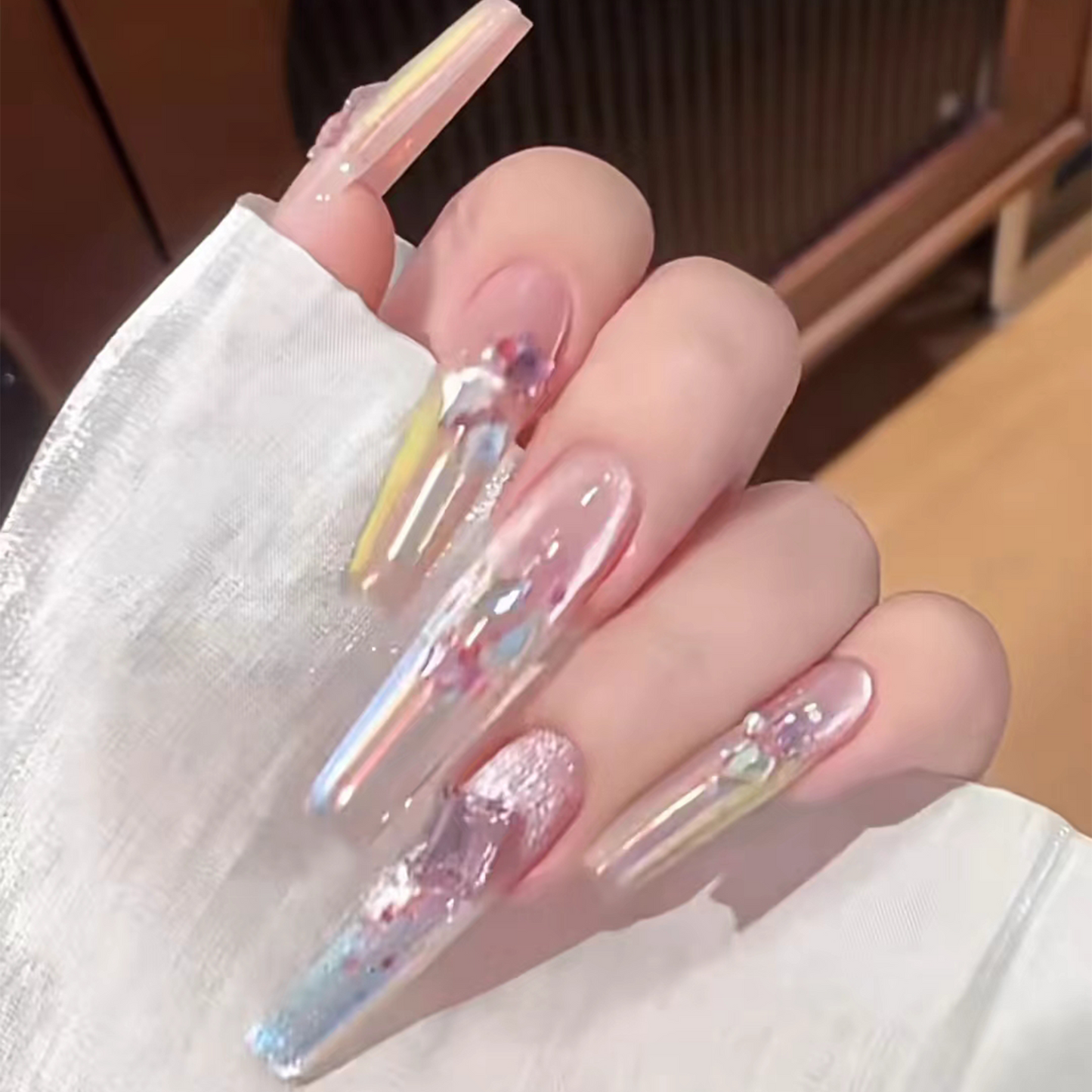 Fine Glitter｜Dopamine Cat's Eye Nail｜Press On Nails