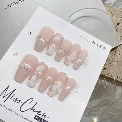 Petal｜"Ice-Clear Cat's Eye Nail｜Press On Nails