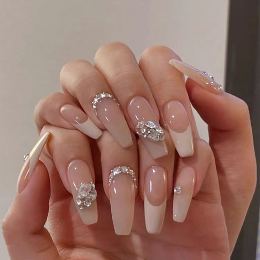 Charming Bride｜French Diamond Nail｜Press On Nails