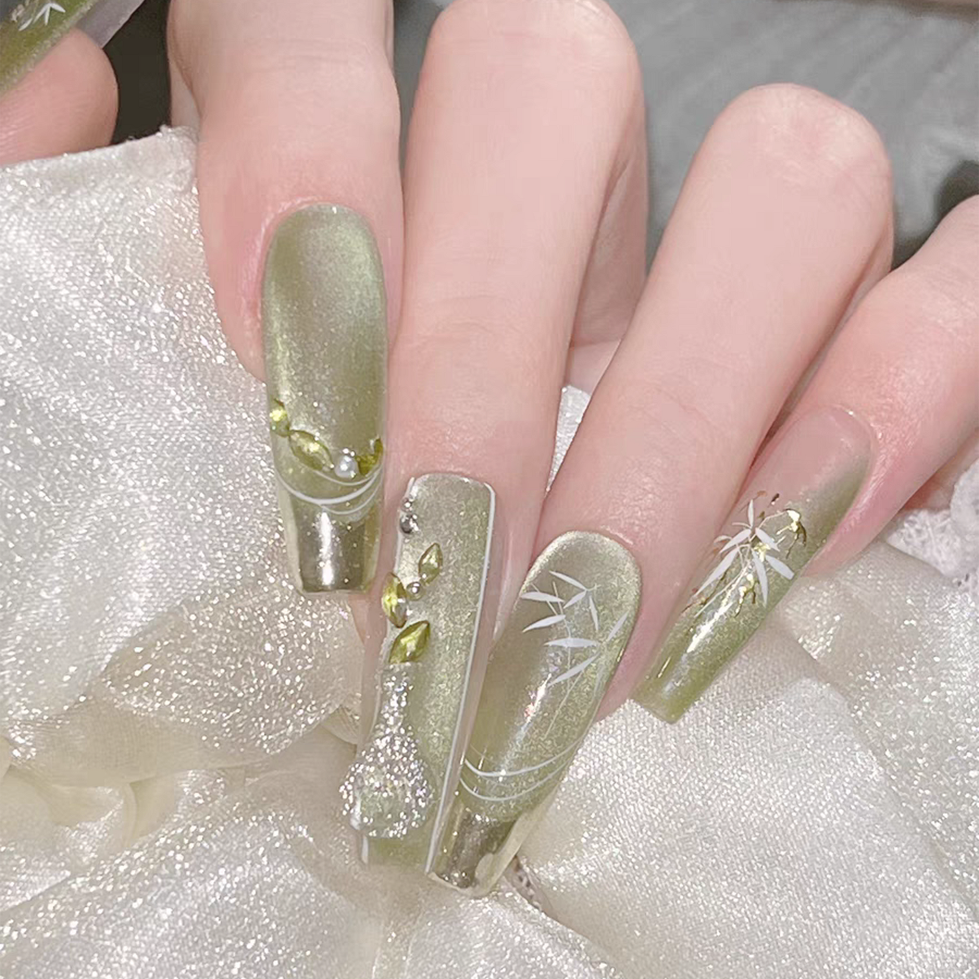lucky bamboo nails Bamboo Shadows|Chinese Style Nail|Press On Nails – The Subway Girl