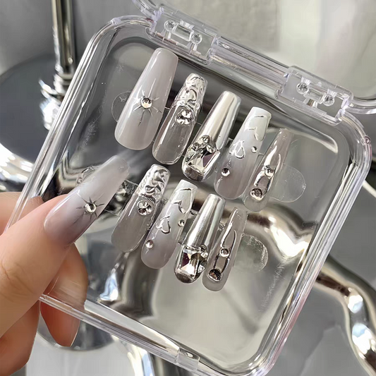 Magical Mirror | Silver Nail Stiletto｜Press On Nails