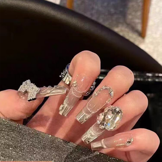 Prodigious Wealth｜Diamond Cat Eye Nail｜Press On Nails