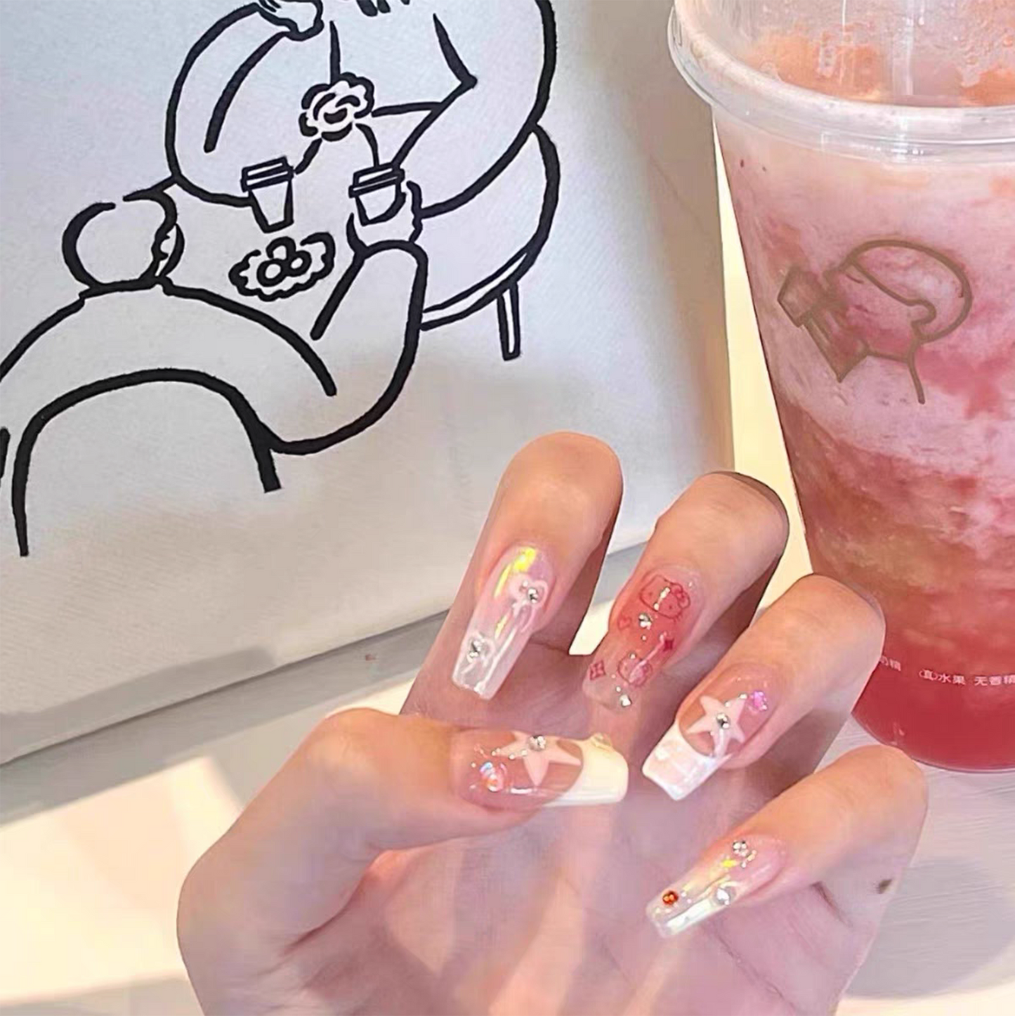 Dreamy First Love｜Cute Kitty Nail｜Press On Nails