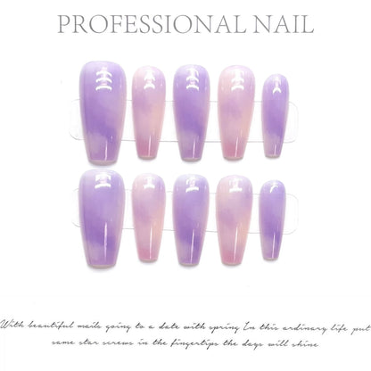 Starry Cosmos｜Coffin Purple Nail｜Press On Nails