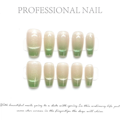 Forest Sprites｜Coffin Green Nail｜Press On Nails