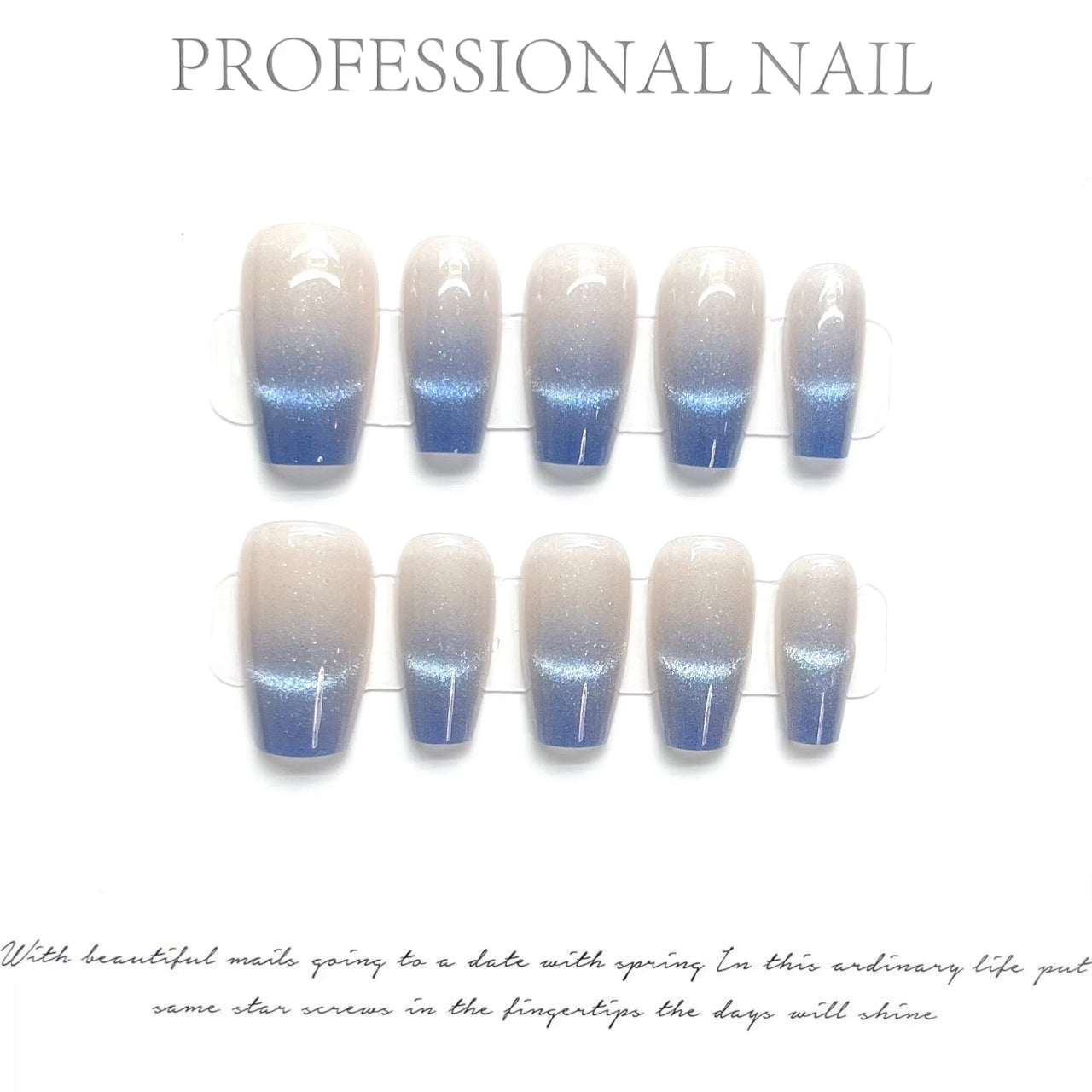 Star-struck｜Coffin Blue Nail｜Press On Nails