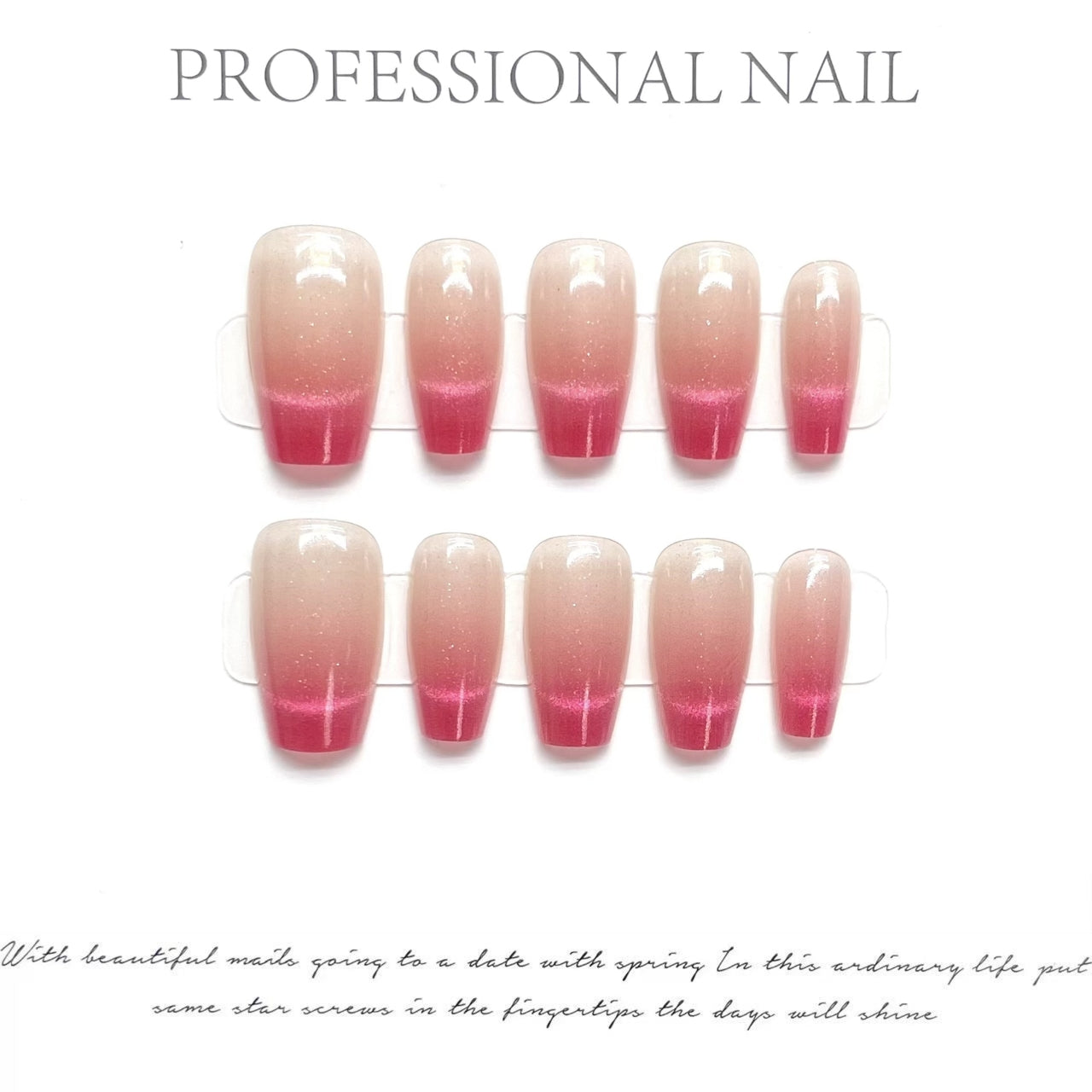 Fragaria virginiana｜Coffin Pink Nail｜Press On Nails