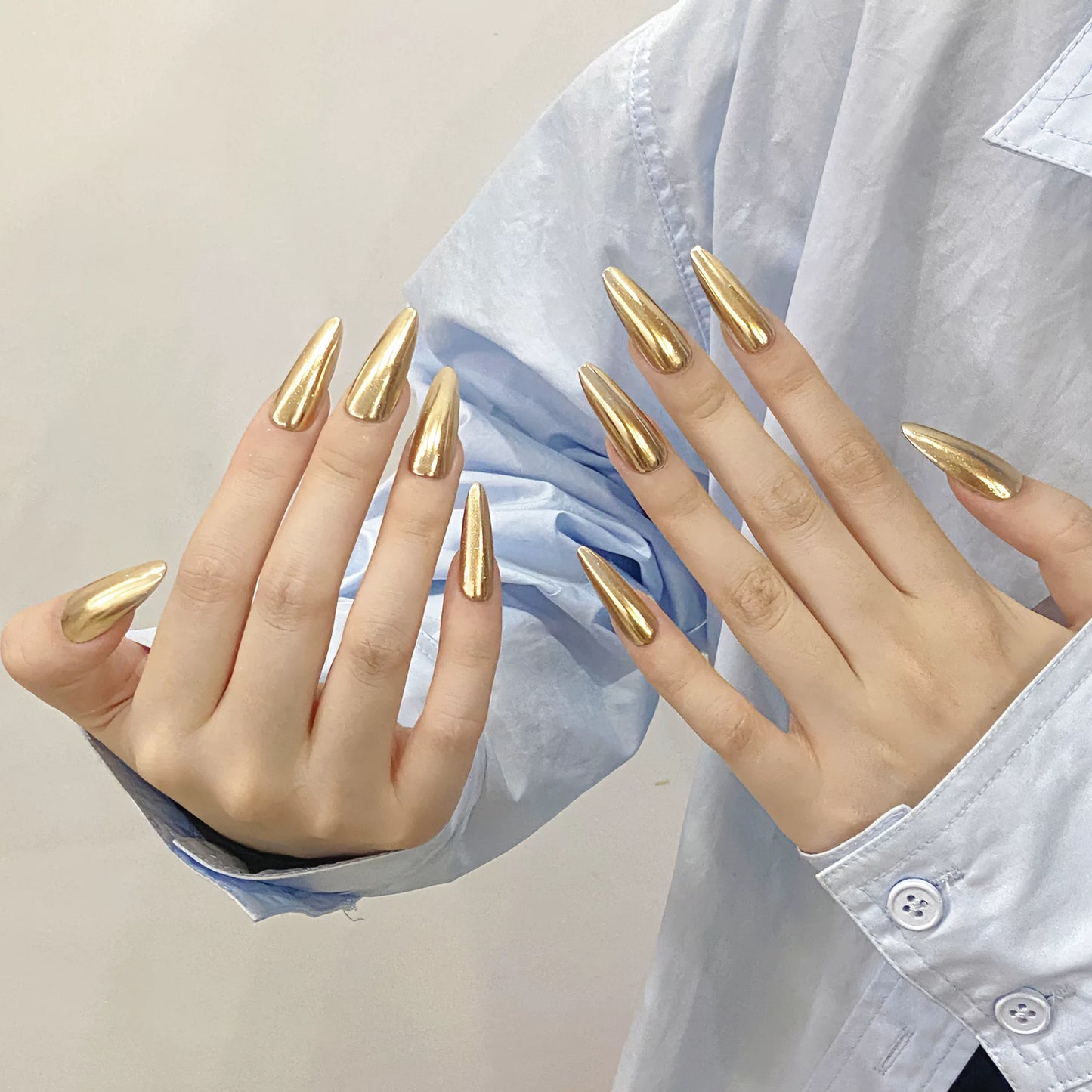 Mistress of Egypt｜Almond Gold Nail｜Press On Nails