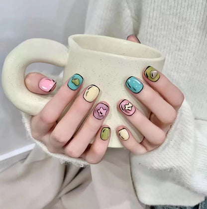 2D Girl｜Coffin Dopamine Nail｜Press On Nails