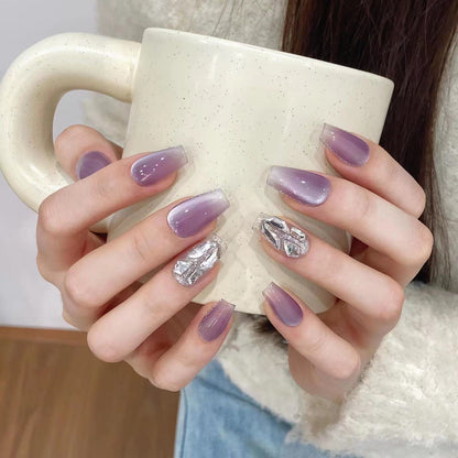 Wisteria｜Coffin Purple Nail｜Press On Nails