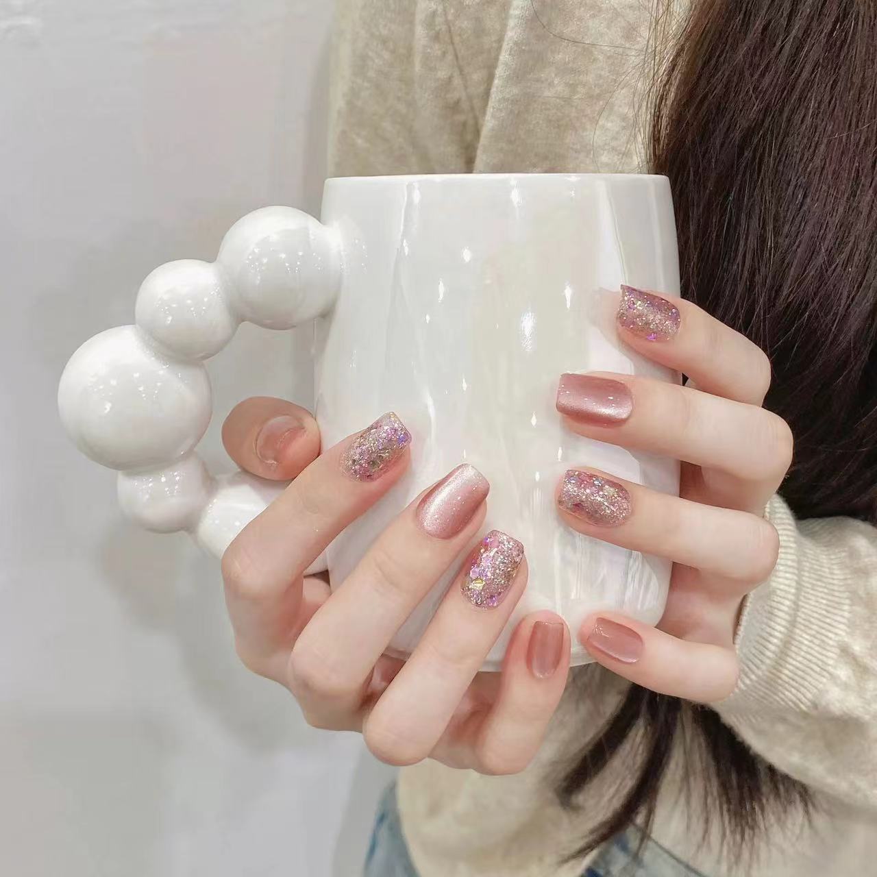 Star Dream Journey｜Coffin Pink Nail｜Press On Nails