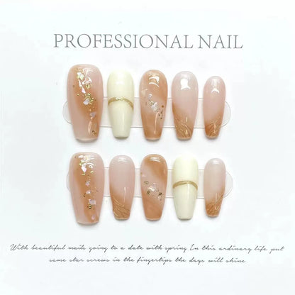 Dreamy Pomelo｜Coffin Pink Nail｜Press On Nails