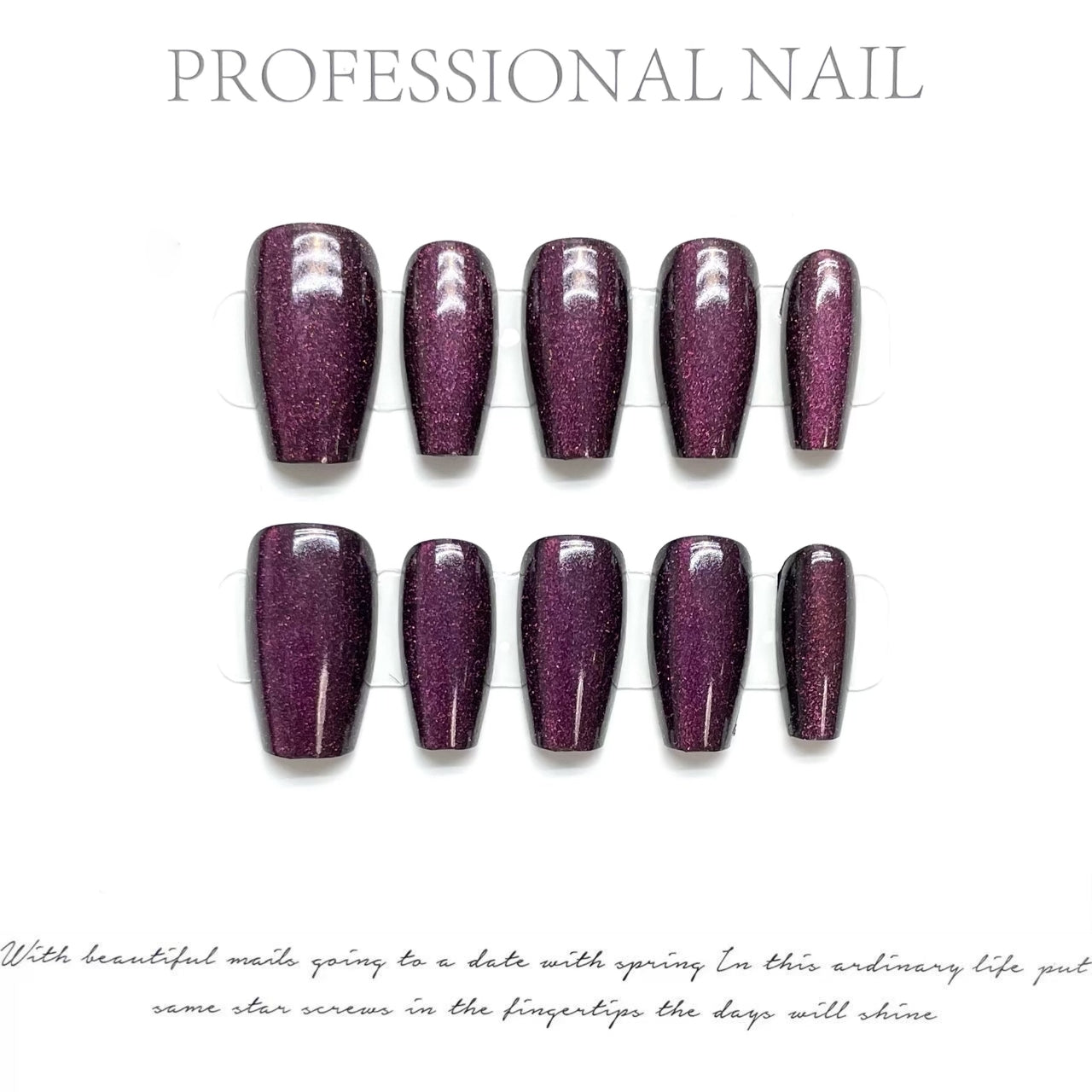 Plum Sauce｜Coffin Purple Nail｜Press On Nails