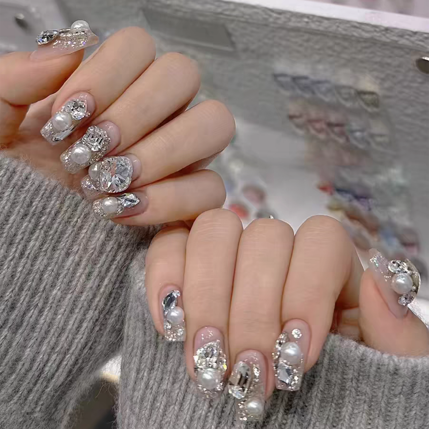 New Arrivals｜Explosive Glitter Diamond Nail｜Press On Nails