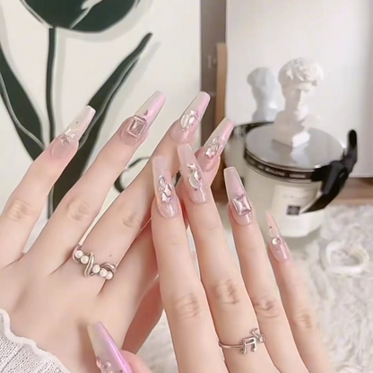 Fine Glitter｜Dopamine Cat's Eye Nail｜Press On Nails