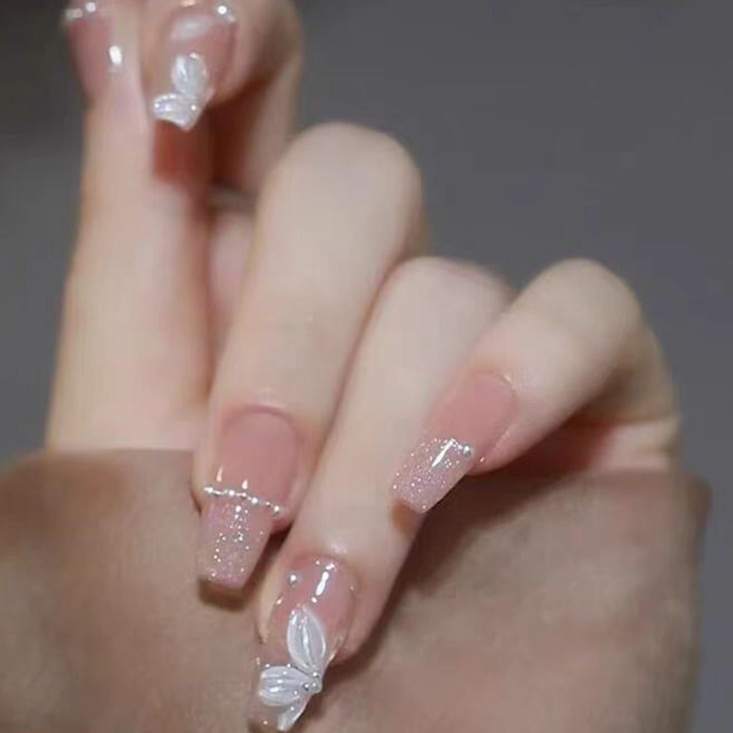 Petal｜"Ice-Clear Cat's Eye Nail｜Press On Nails